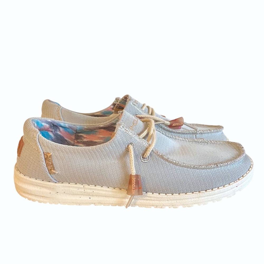 Hey Dude Wendy Eco Sox Cloud Gray Women's Size 8 Slip On Casual Comfort Shoes